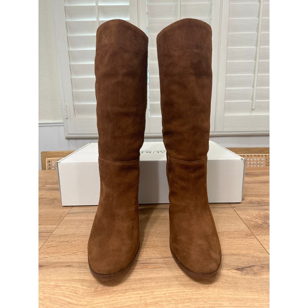 Lauren Ralph Lauren Women's Artizan Suede Tall Boots Tobacco Size 11 NIB Pull-On - Picture 4 of 16